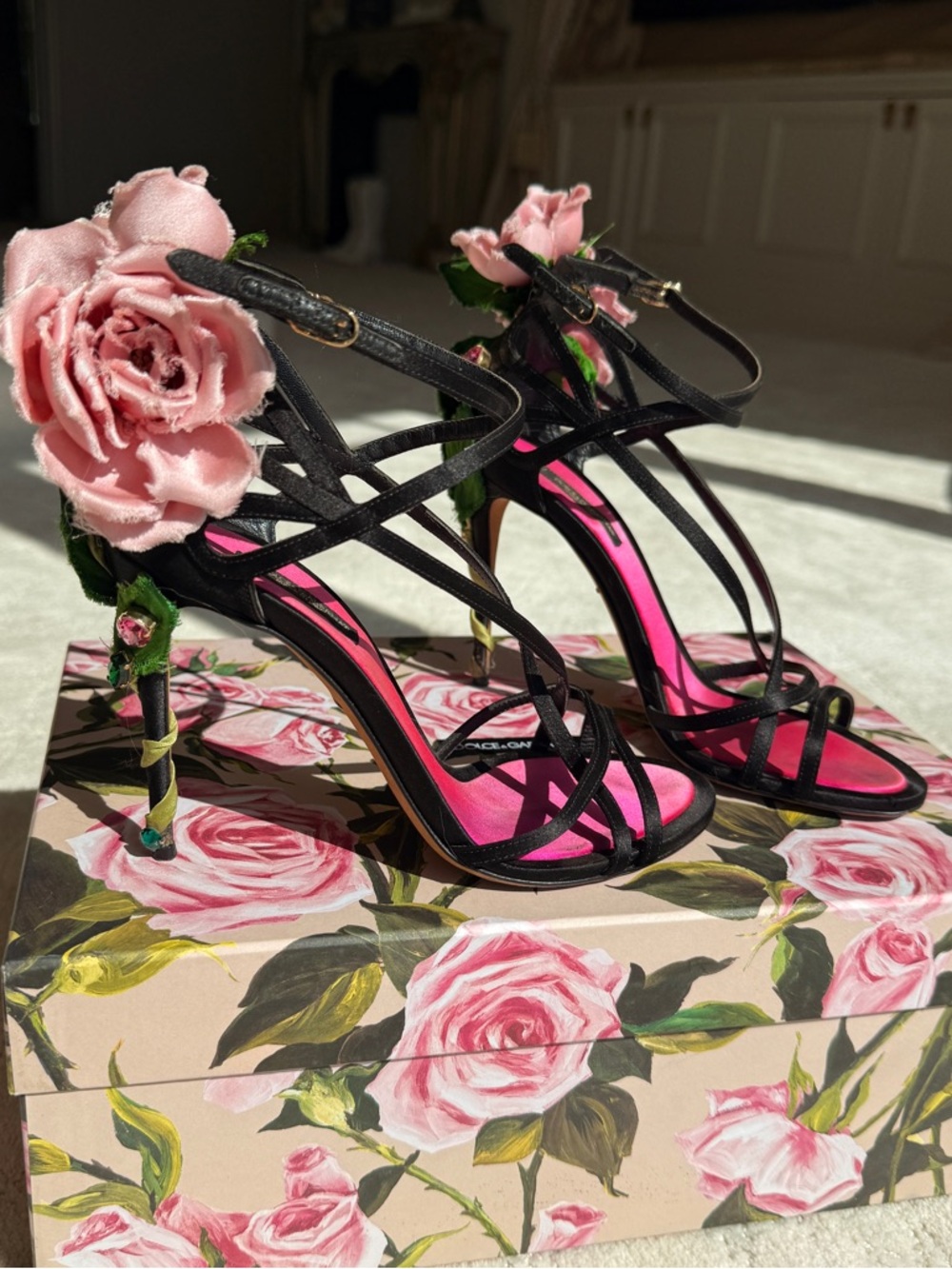 *RARE* Dolce & Gabbana Kiera Pink Rose Heel - Picture 4 of 12